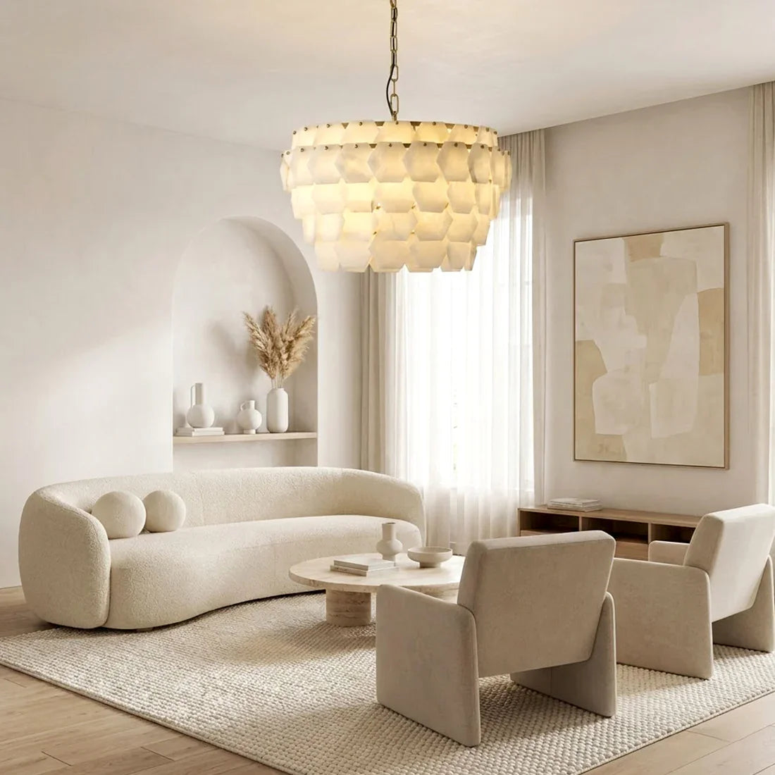 Alabaster Geometric Cloud Chandelier | wildoxy