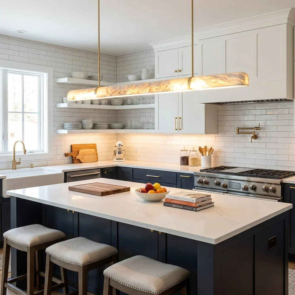 Alabaster Linear Tube Chandelier | wildoxy
