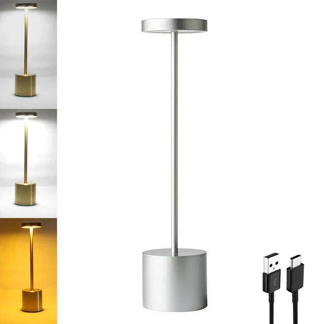 Kabellose Tischlampe — Wiederaufladbar, dimmbar, wasserdicht, Touch-Bedienung