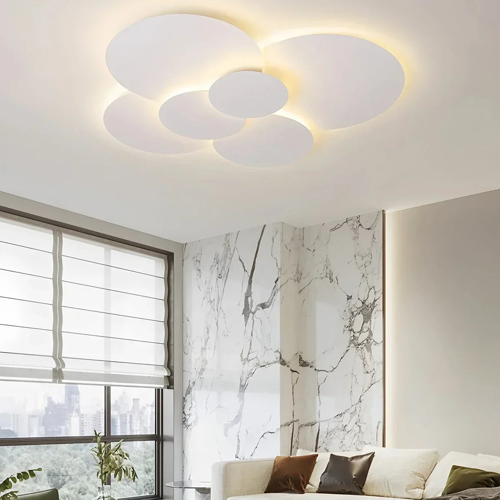 LED-loftlampe - hvide justerbare skiver, dæmpning med fjernbetjening