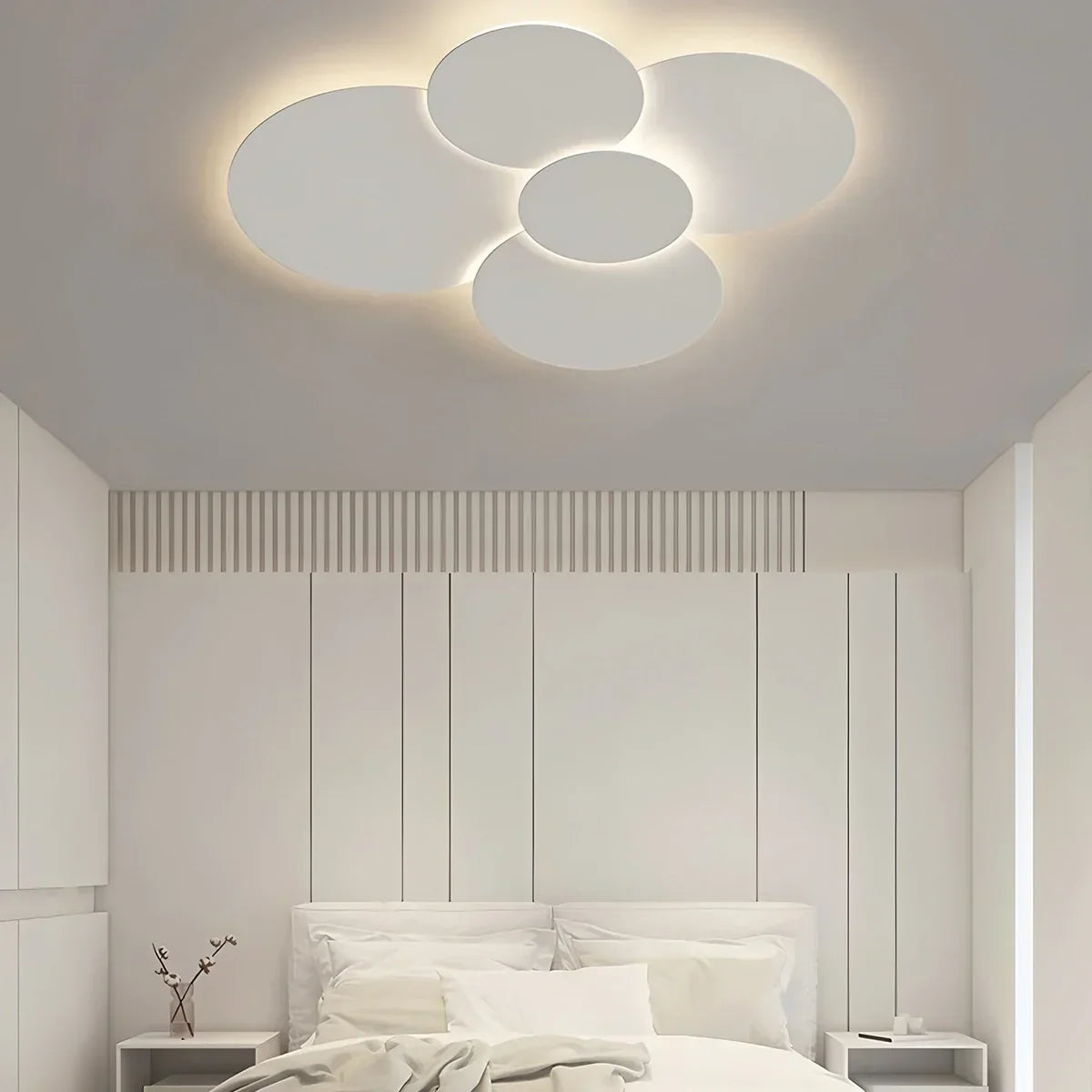 LED-loftlampe - hvide justerbare skiver, dæmpning med fjernbetjening