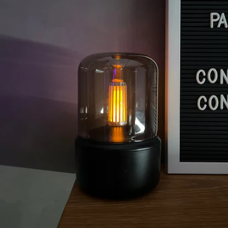Flame Effect Aroma Diffuser Lamp — Mist Function and LED Light