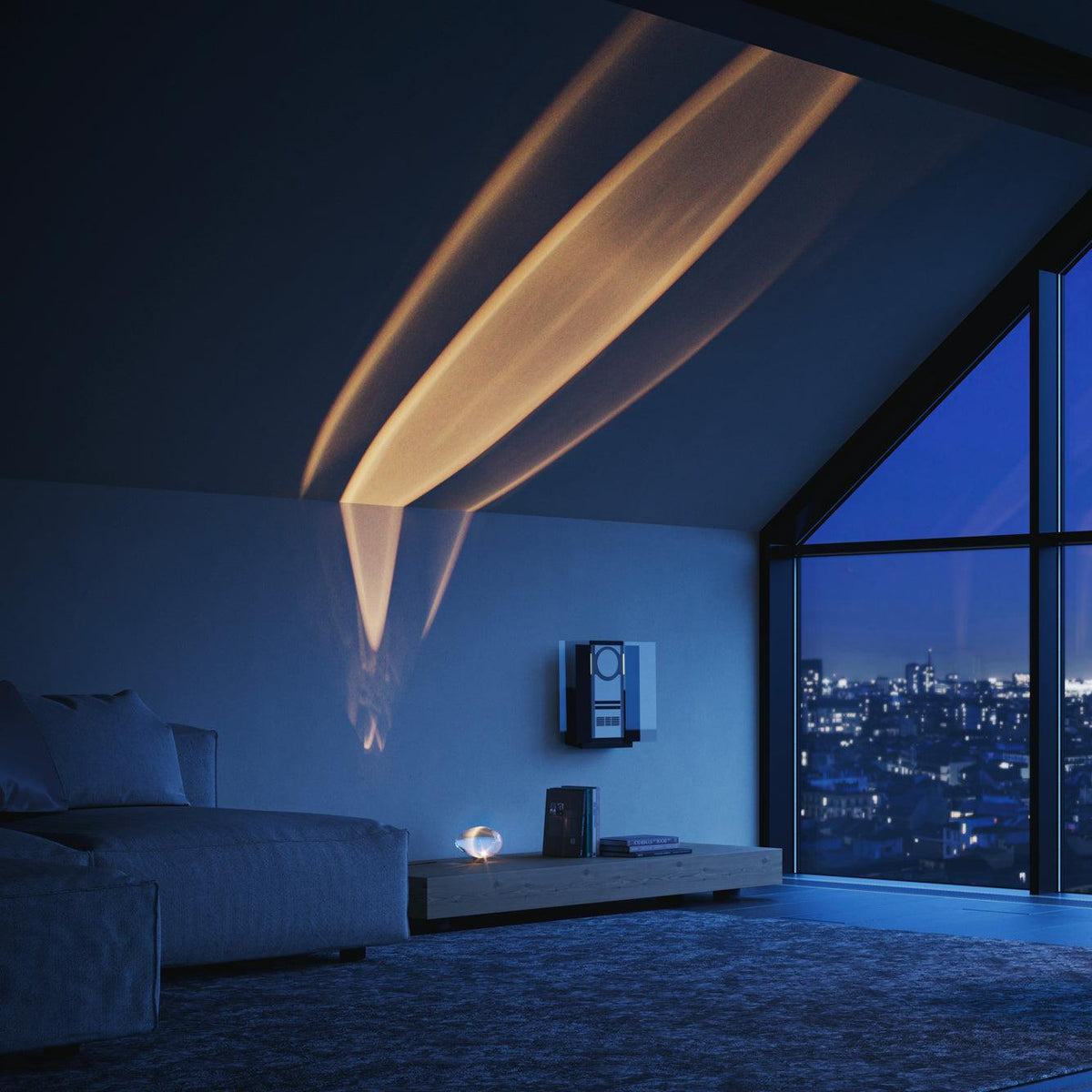 Marsman-tafellamp — oogvormige lichtprojectie op de muur, zachte gloed