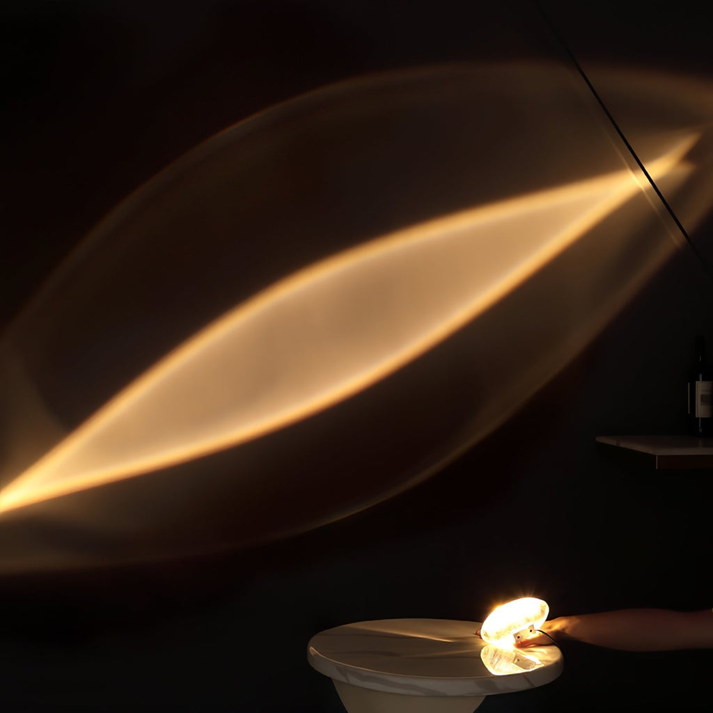 Marsman-tafellamp — oogvormige lichtprojectie op de muur, zachte gloed