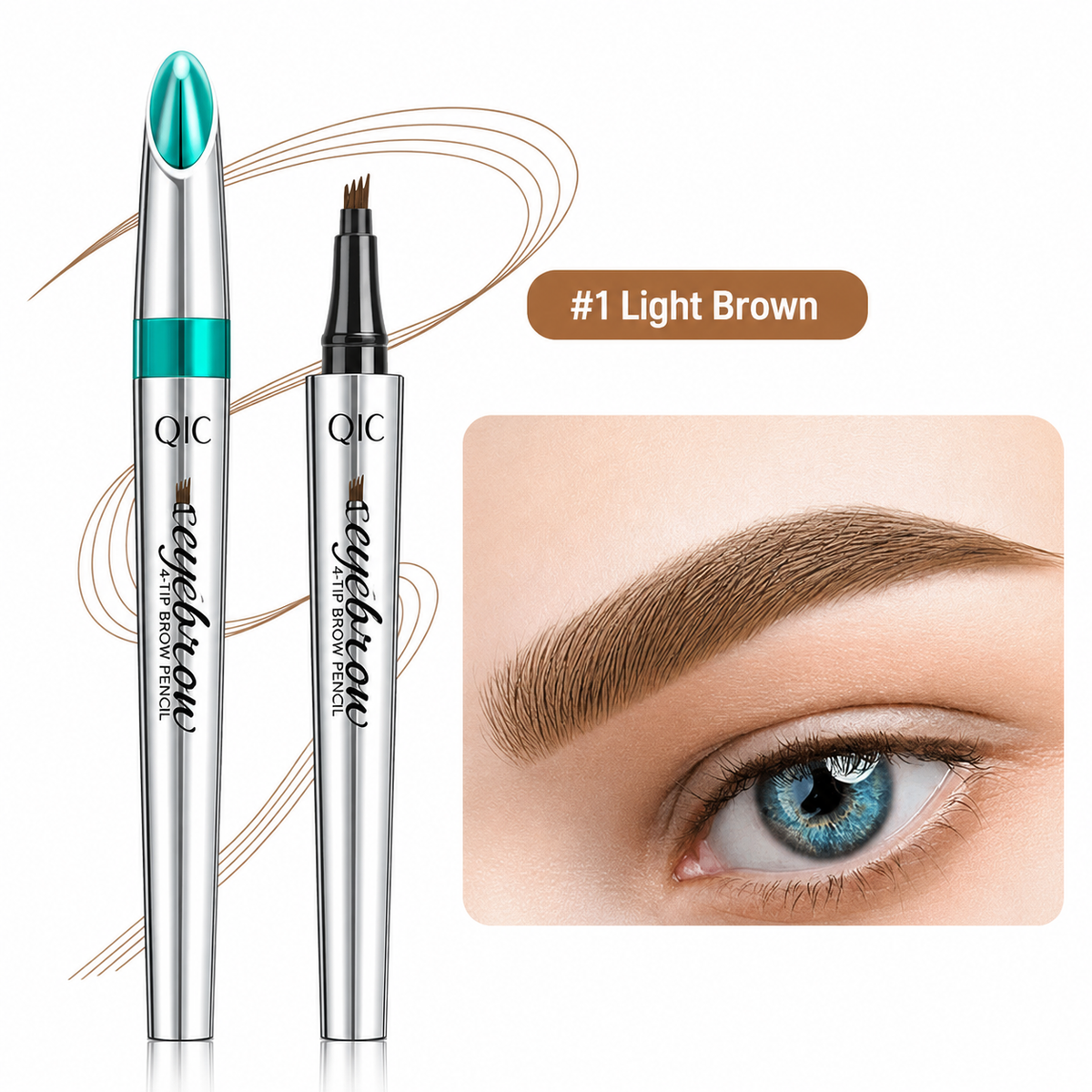 Vedenkestävä 4-kärkinen kulmakynä — microblading-efekti, 36 tunnin kesto