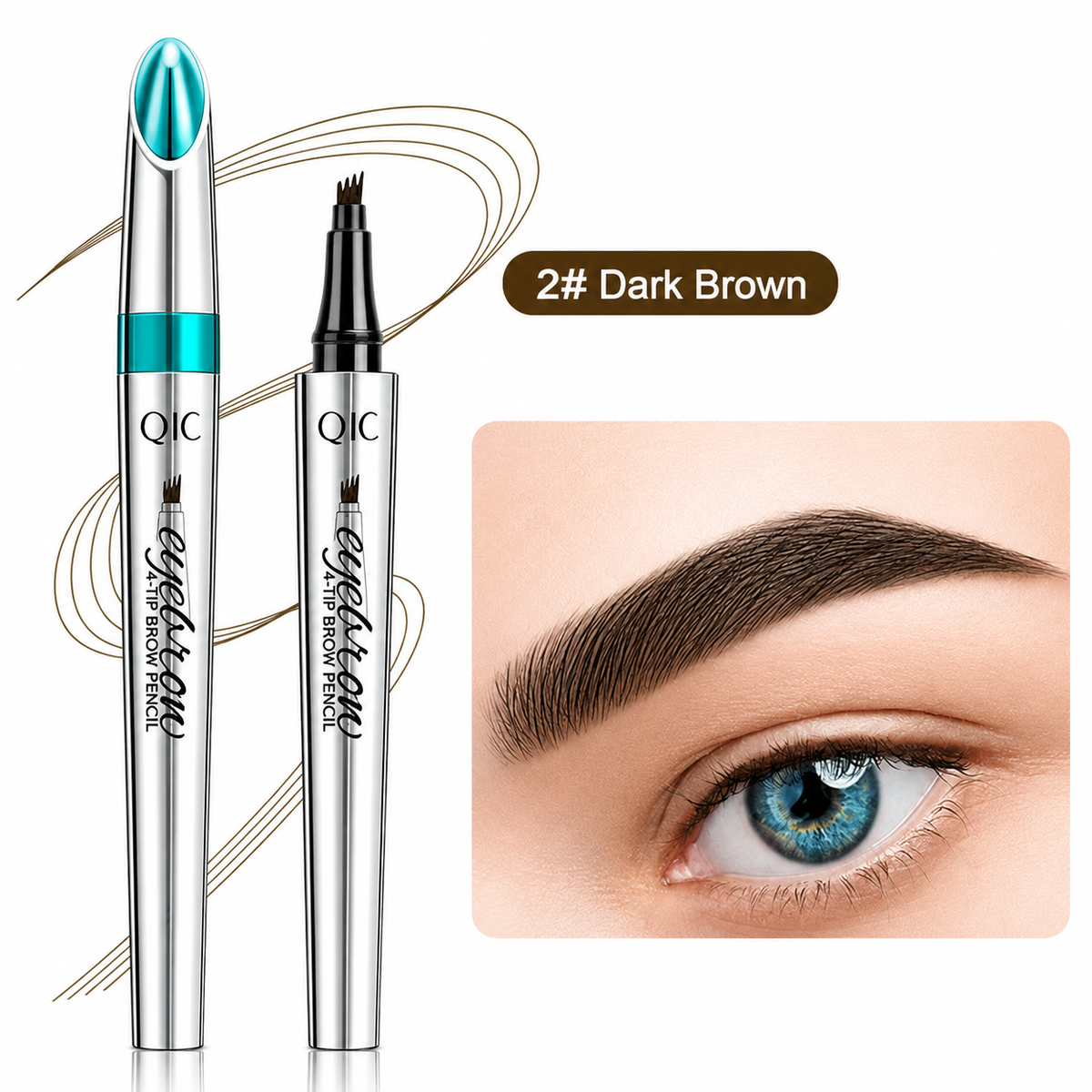 Vedenkestävä 4-kärkinen kulmakynä — microblading-efekti, 36 tunnin kesto