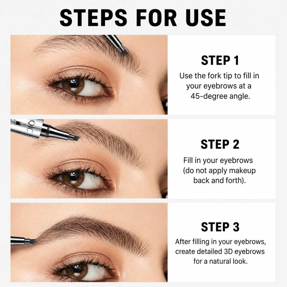 Vedenkestävä 4-kärkinen kulmakynä — microblading-efekti, 36 tunnin kesto