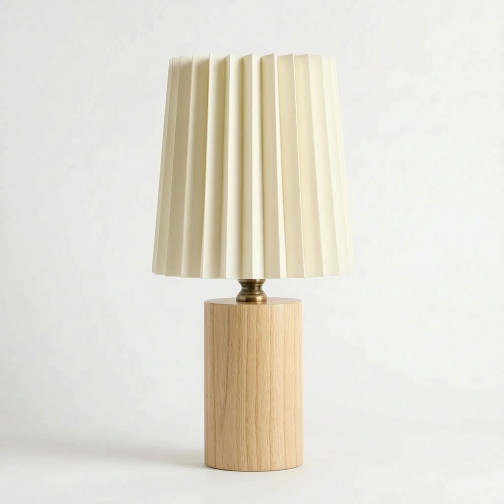 Vintage Style Pleated Table Lamp -  Reading In Bed - Wildoxy