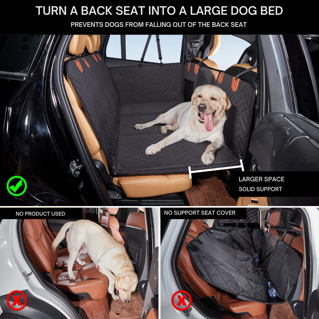Autohoes voor honden op de achterbank — waterafstotende antislipmat