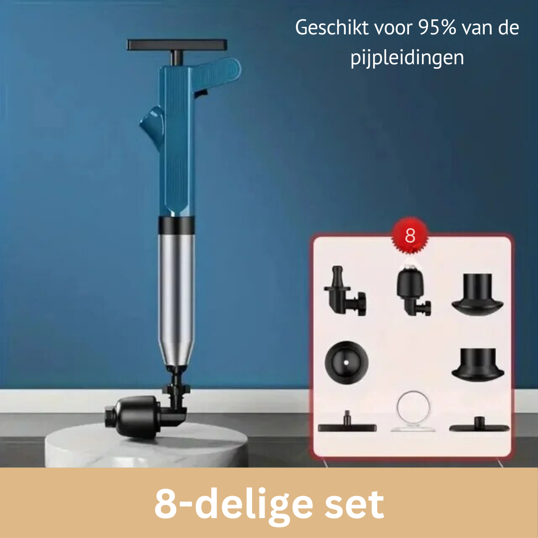 Abflussreiniger mit Luftdruck – leistungsstarke Pumpe mit 1–8 Bar