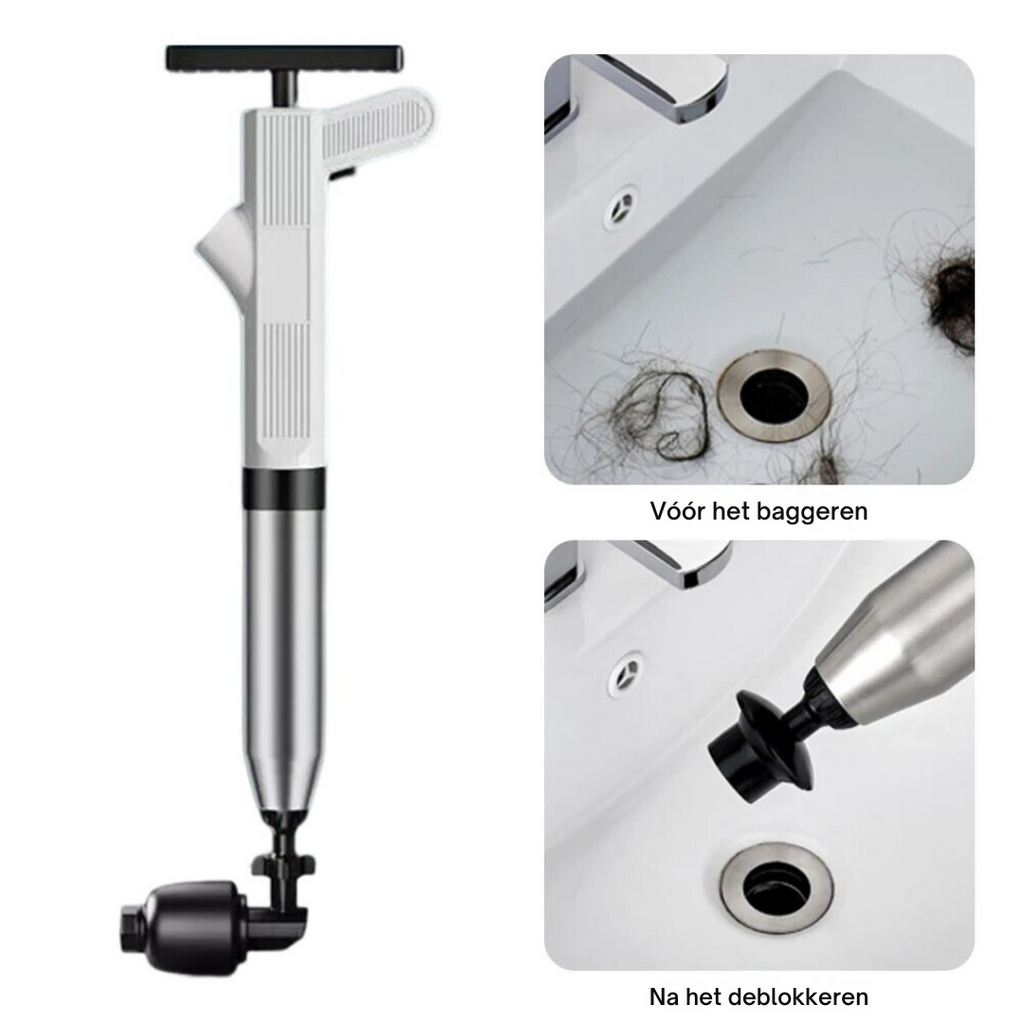 Abflussreiniger mit Luftdruck – leistungsstarke Pumpe mit 1–8 Bar
