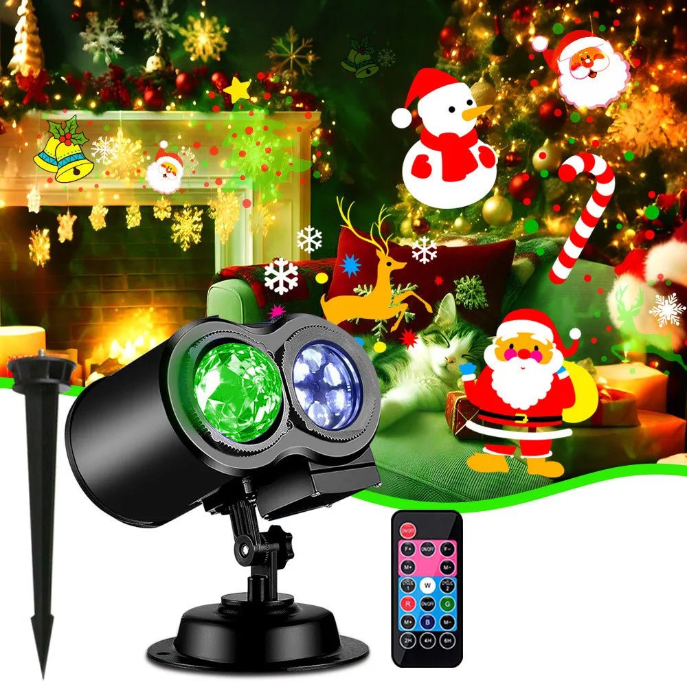 AuroraGlow Outdoor Christmas Lights Projector — 16 Animated Holiday Motifs