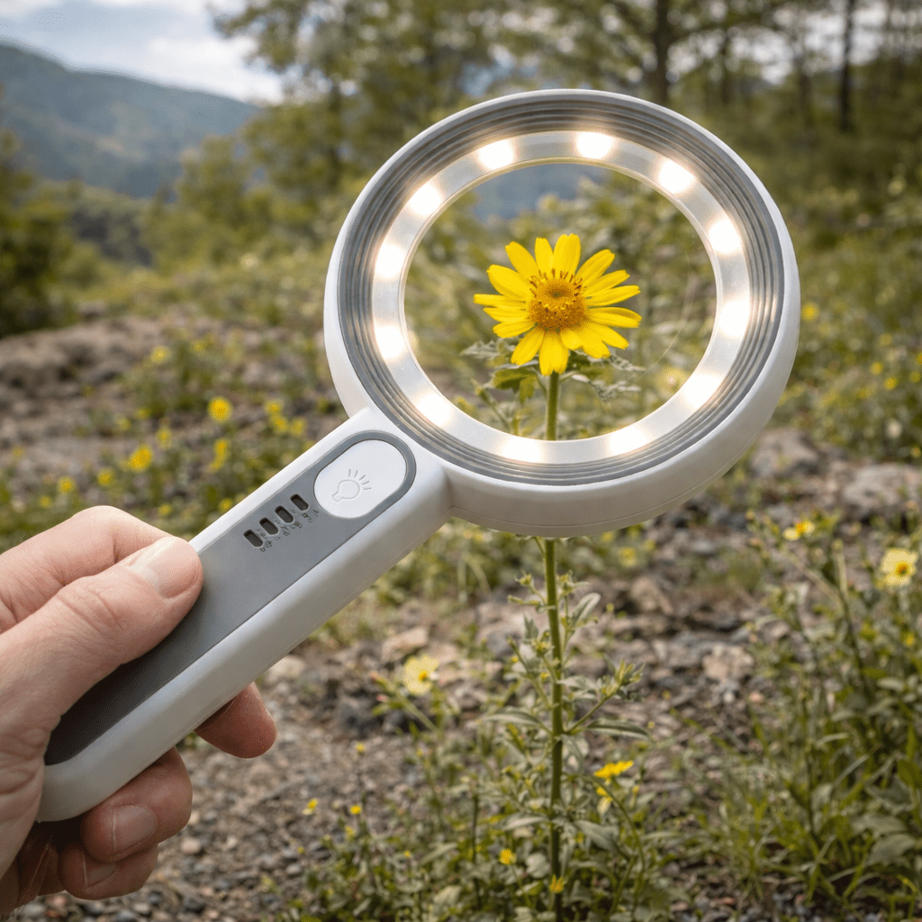 LumaBright kompaktní dobíjecí lupa s LED 12×
