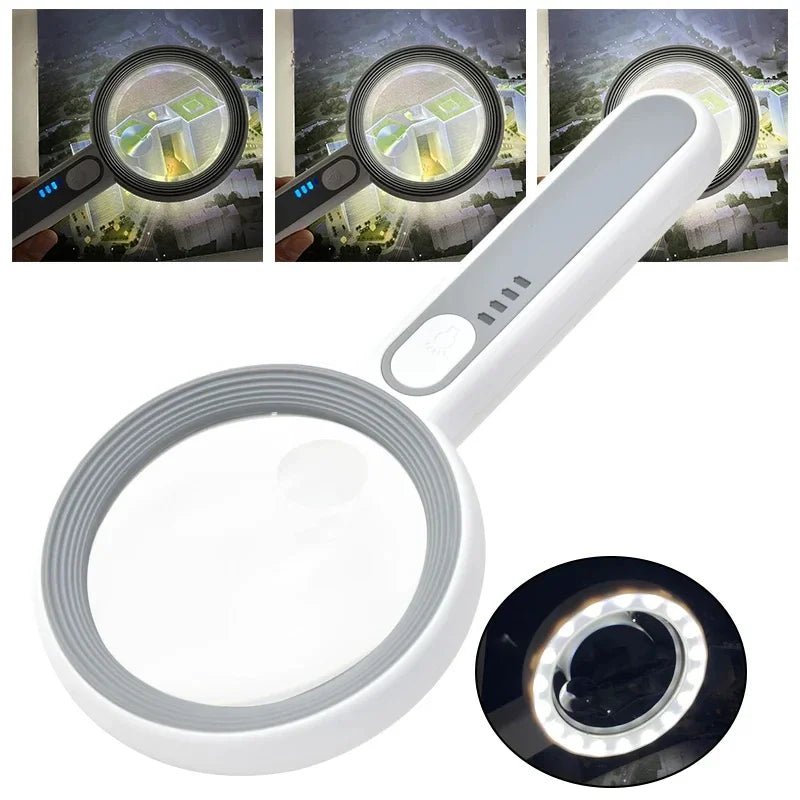 LumaBright kompaktní dobíjecí lupa s LED 12×