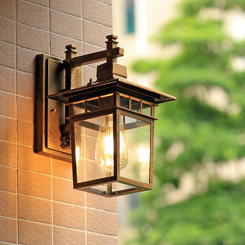 Zwarte aluminium-buitenwandlamp - IP23 E27 waterdicht