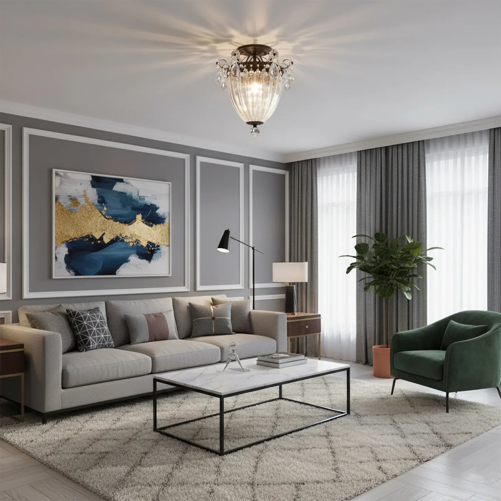 Bagatelle 3-Light Close-to-Ceiling Light | wildoxy