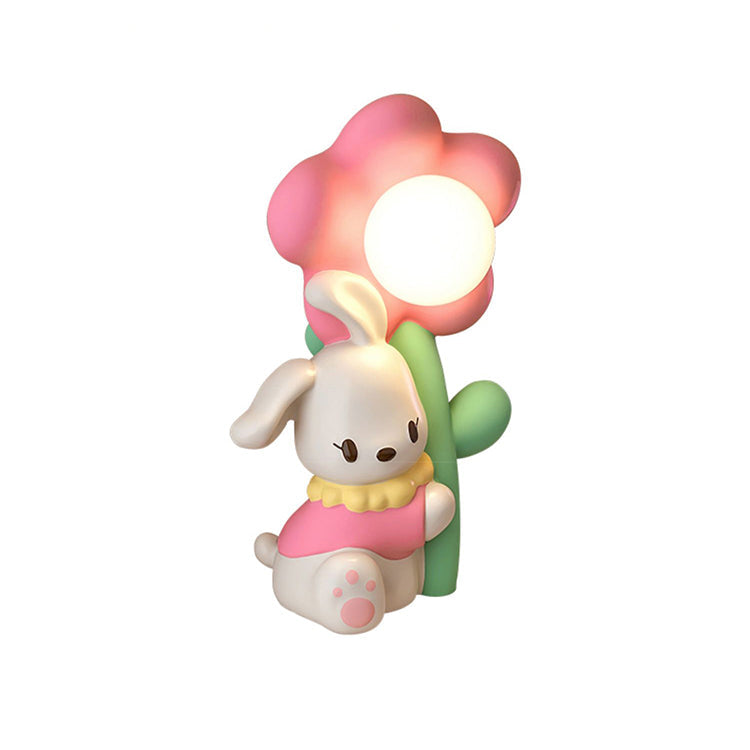 LumiBunny Nightstand Lamp — Rabbit and Floral Motif, Soft Ambient Glow