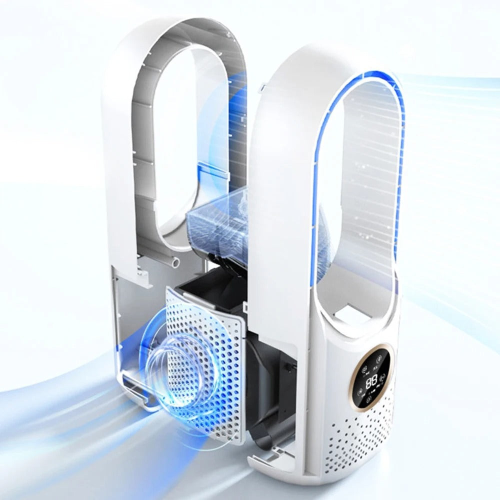Kabelloser kompakter Luftkühler — Leiser USB-Ventilator, 100ml Tank