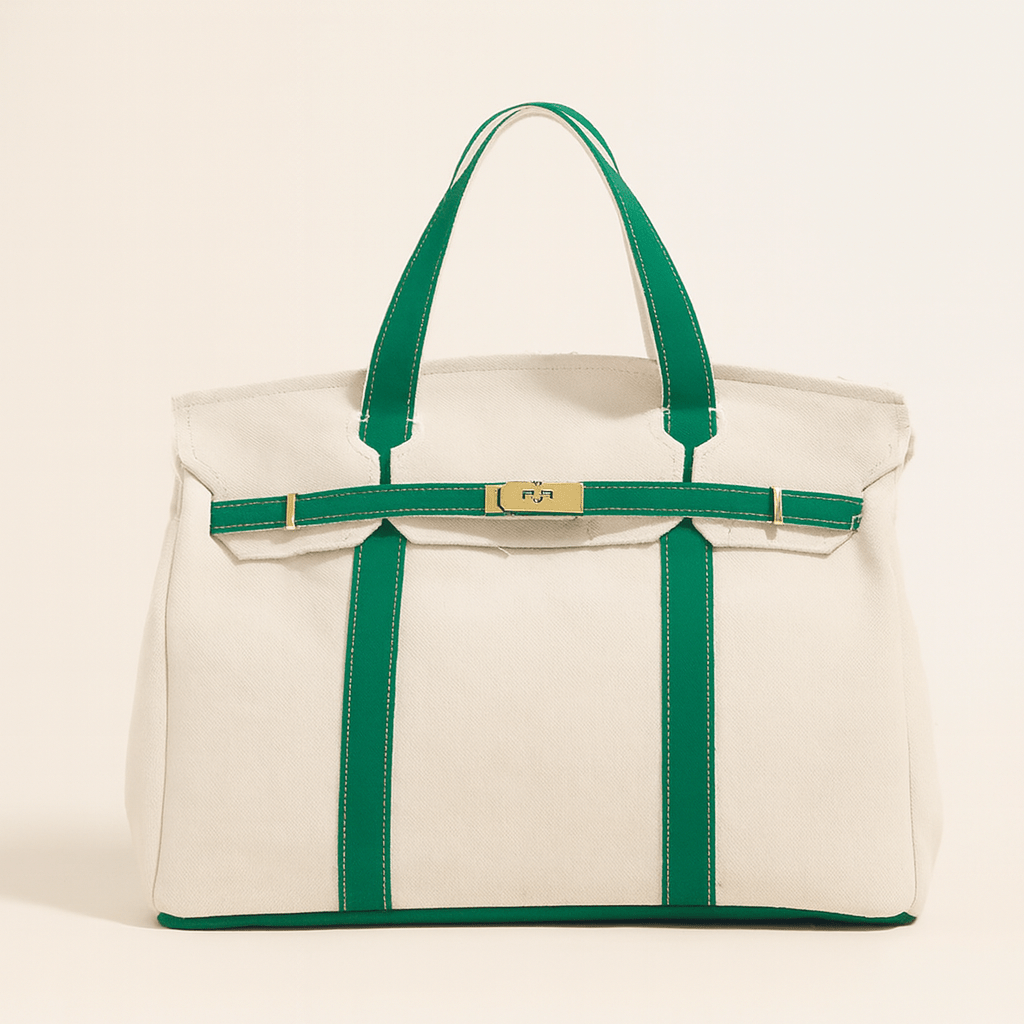 Aurelia Premium Canvas Shopper Tote — Steel Reinforcements