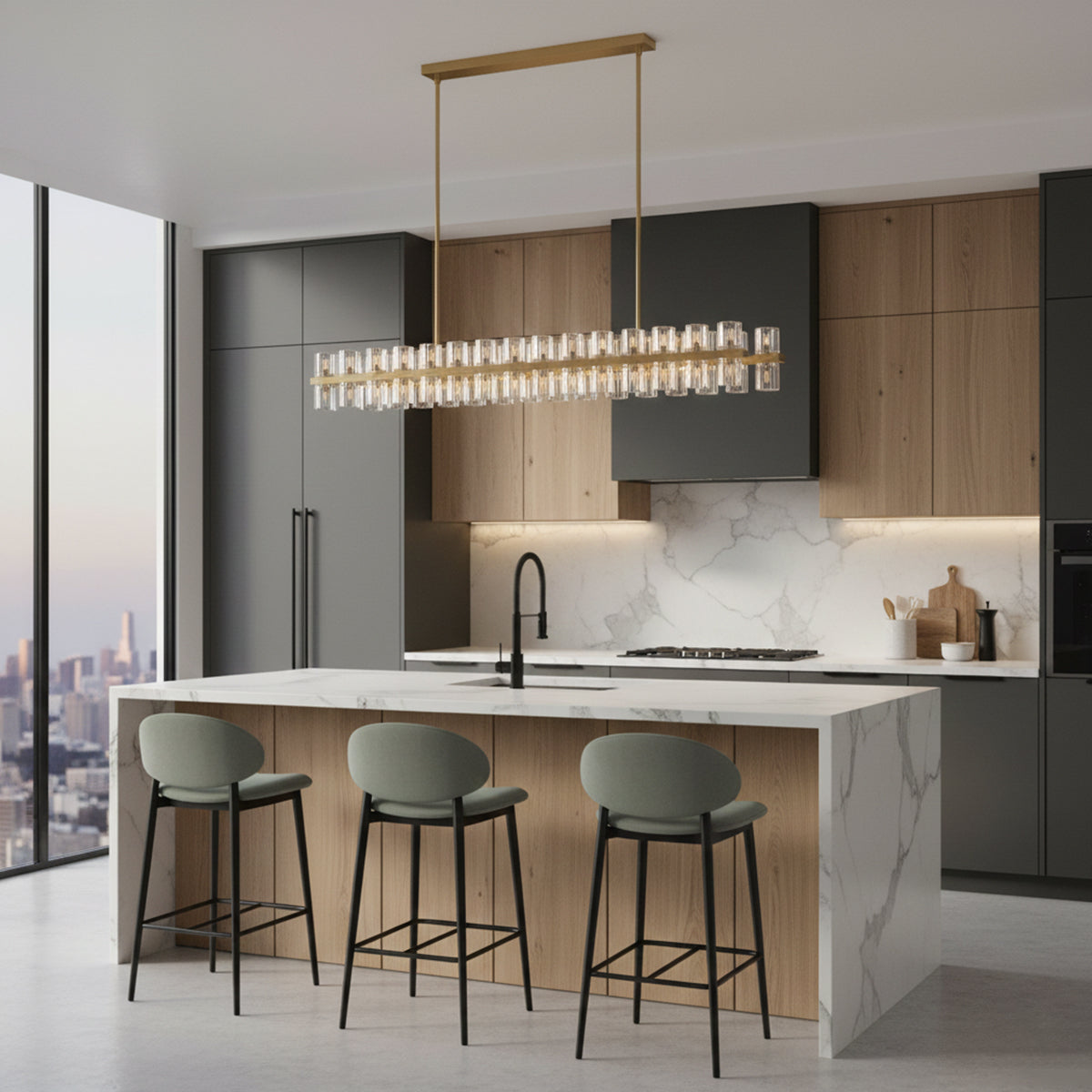 Brach Crystal Rectangular Chandelier | wildoxy