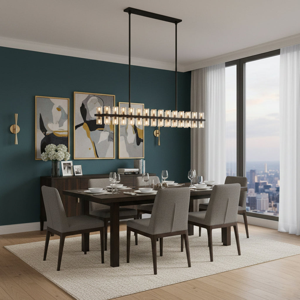 Brach Crystal Rectangular Chandelier | wildoxy