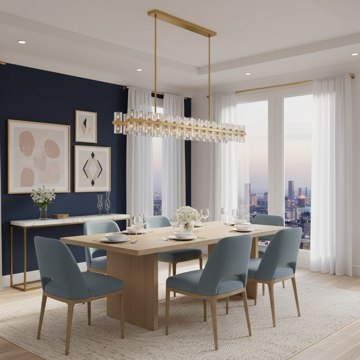 Brach Crystal Rectangular Chandelier | wildoxy