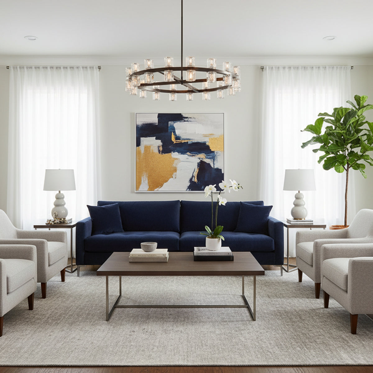 Brach Crystal Shades Round Chandelier | wildoxy