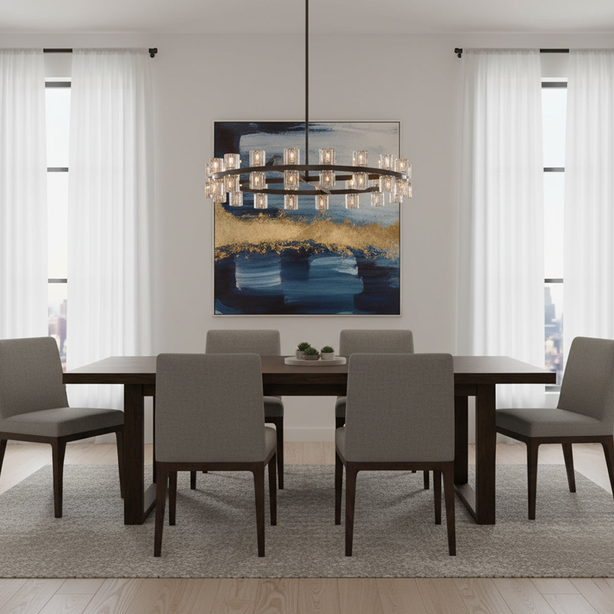 Brach Crystal Shades Round Chandelier | wildoxy