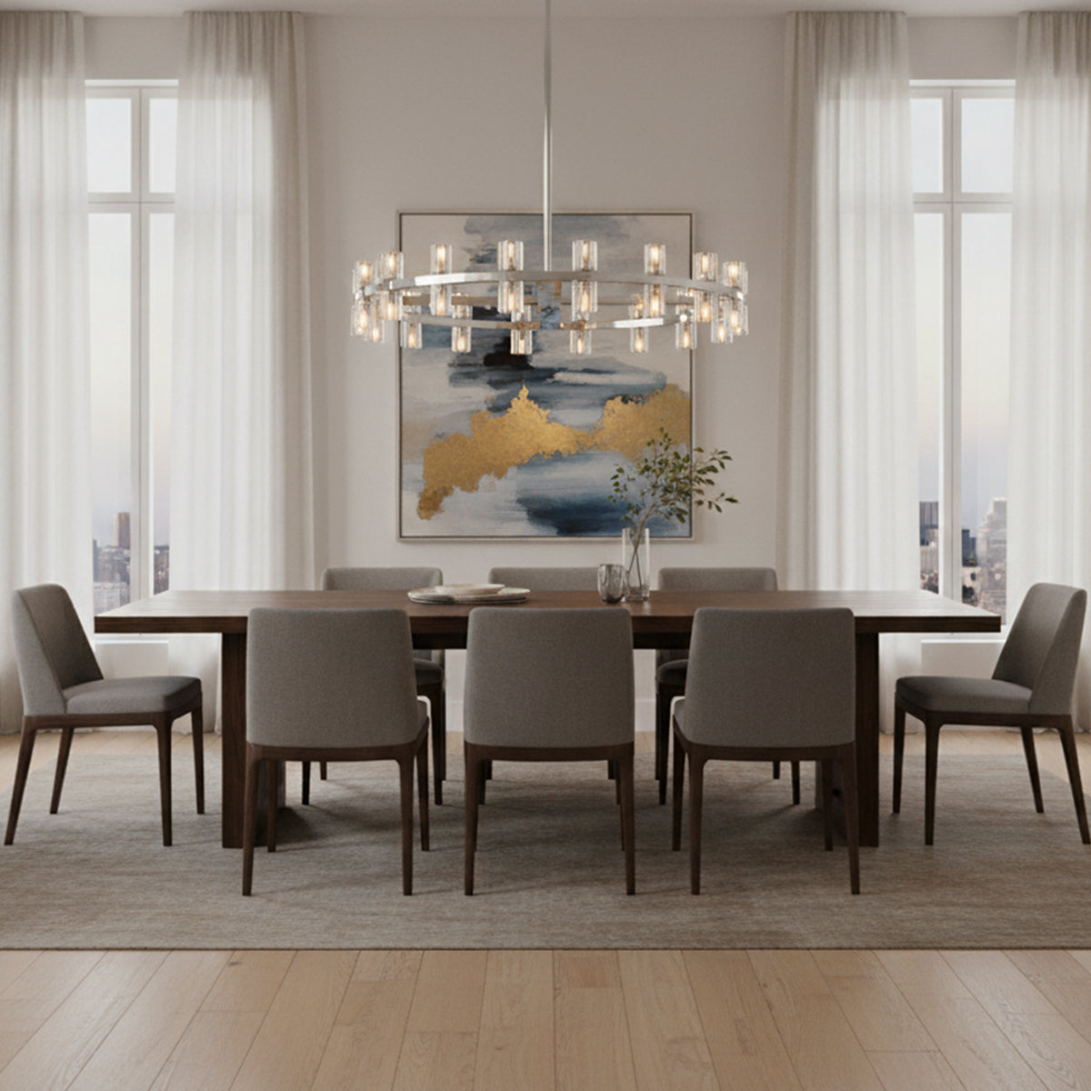 Brach Crystal Shades Round Chandelier | wildoxy