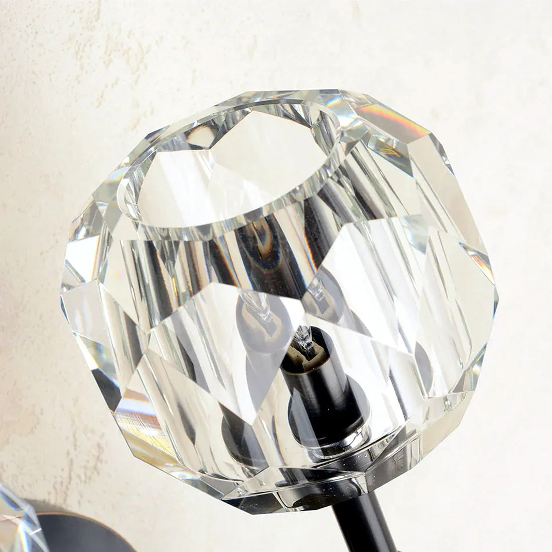 Faceted Crystal Brass Wall Sconce | wildoxy