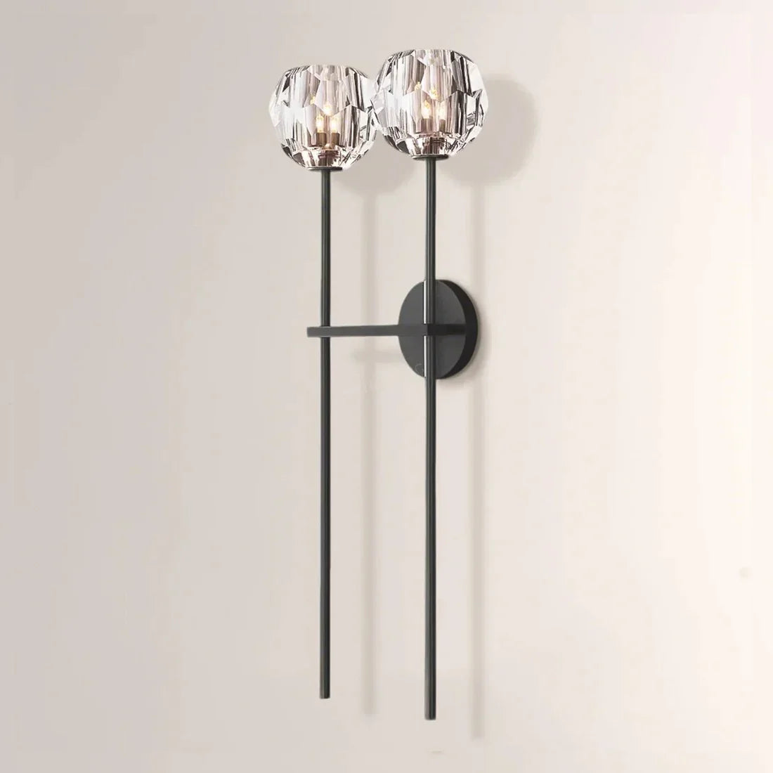 Faceted Crystal Brass Wall Sconce | wildoxy