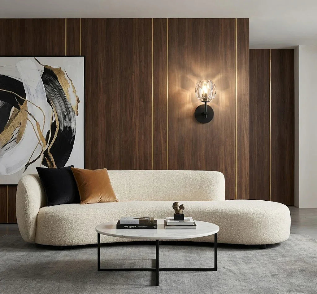 Faceted Crystal Brass Wall Sconce | wildoxy