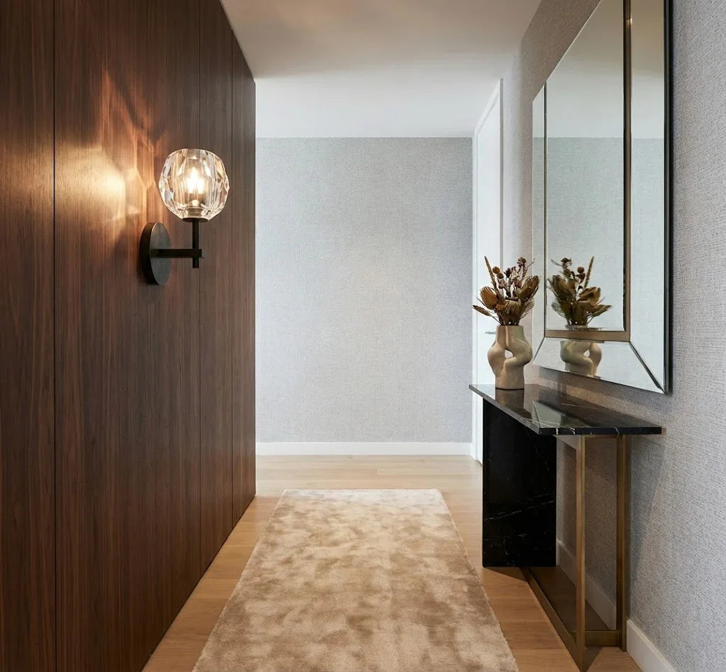 Faceted Crystal Brass Wall Sconce | wildoxy