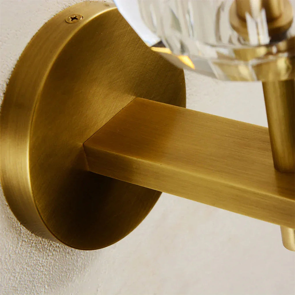 Faceted Crystal Brass Wall Sconce | wildoxy