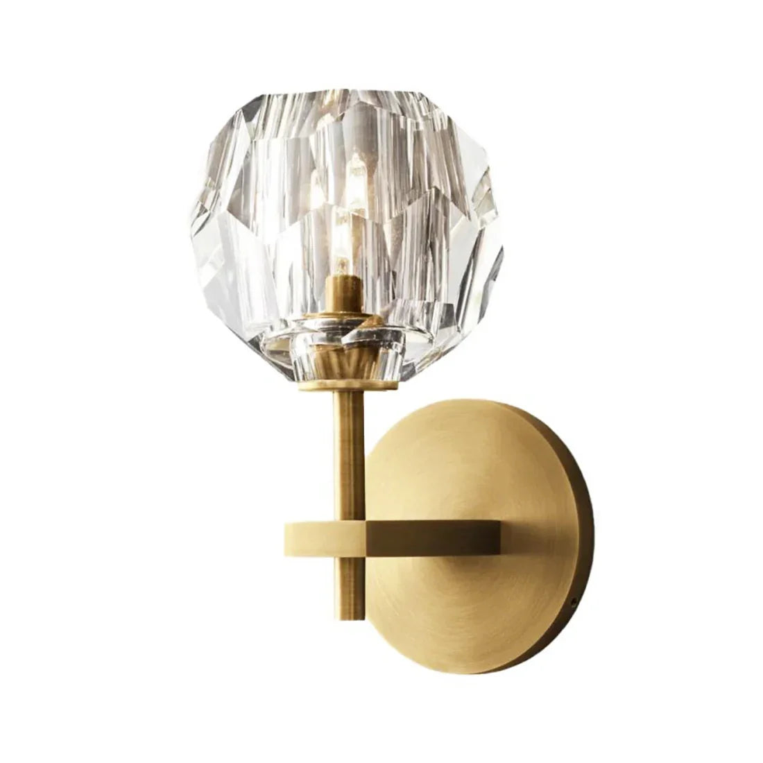 Faceted Crystal Brass Wall Sconce | wildoxy