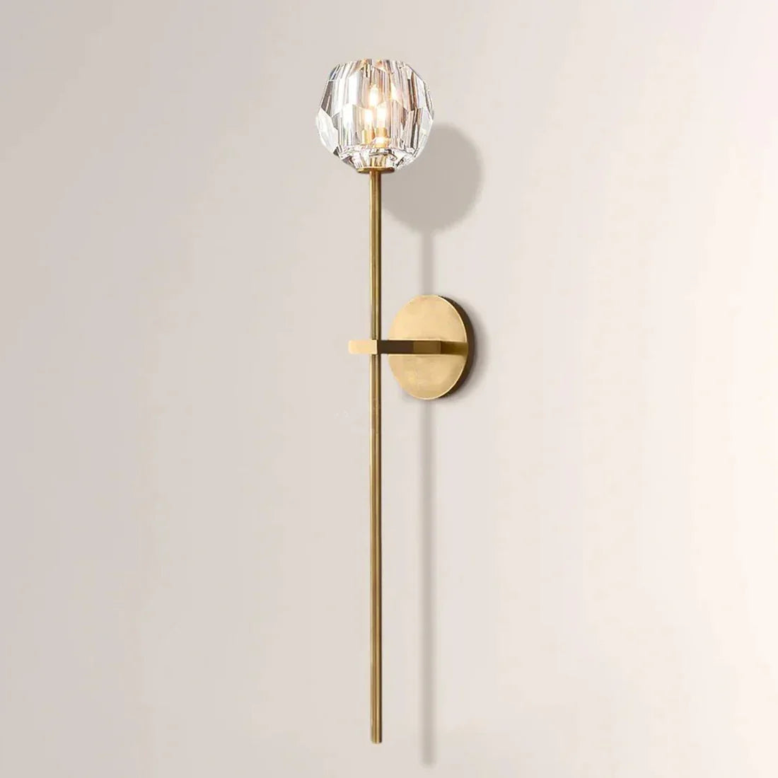 Faceted Crystal Brass Wall Sconce | wildoxy