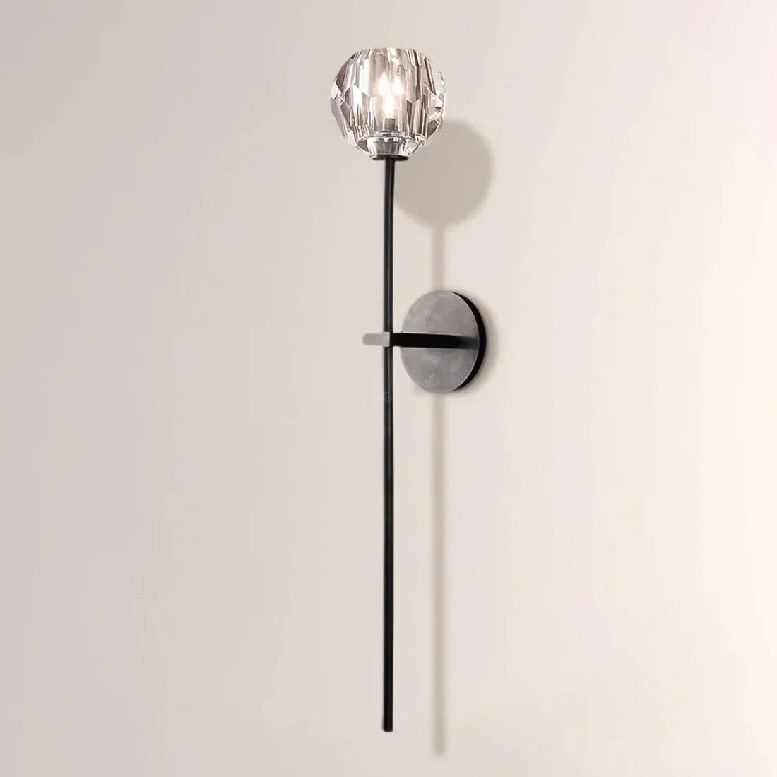 Faceted Crystal Brass Wall Sconce | wildoxy