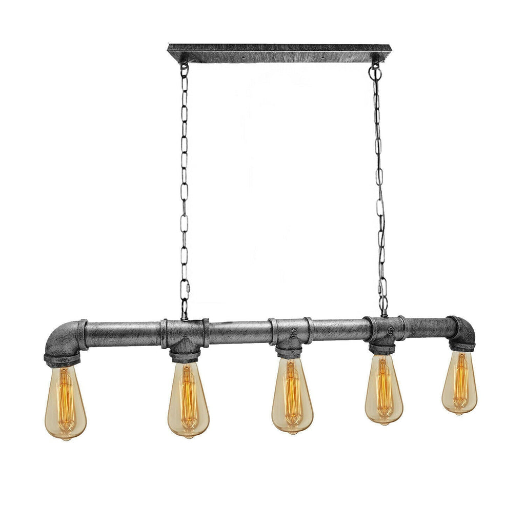 Industriële steampunk-hanglamp van waterleidingbuizen, koper en ijzer, 110cm
