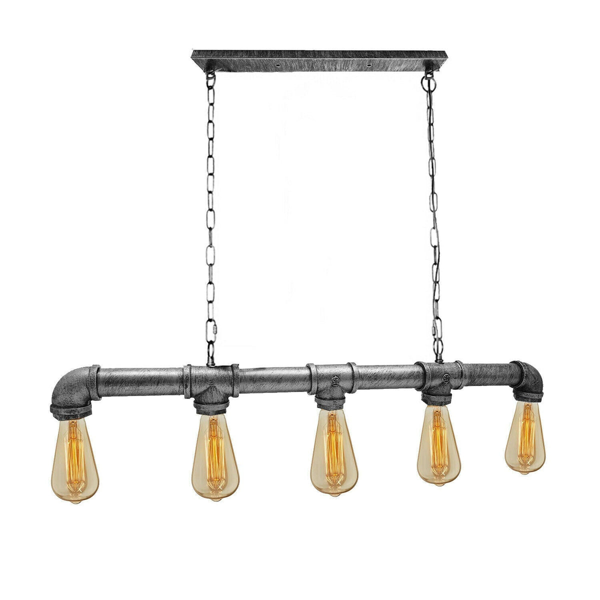 Industriële steampunk-hanglamp van waterleidingbuizen, koper en ijzer, 110cm