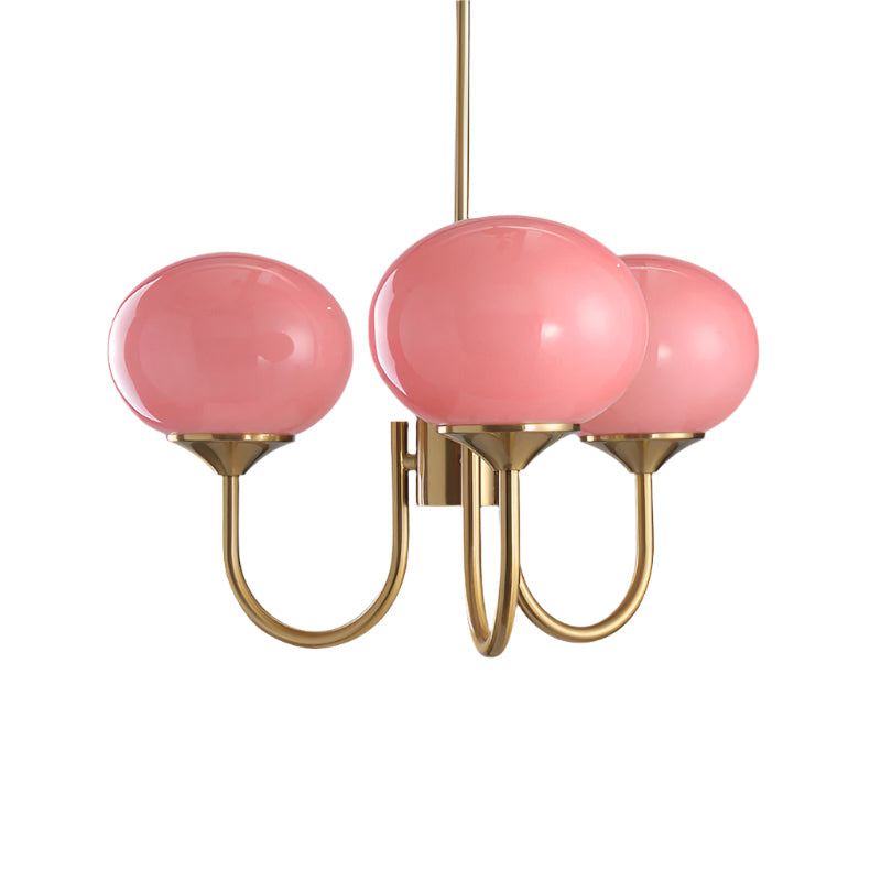 Gold Finish Bubble Glass Chandelier — Modern Ceiling Pendant