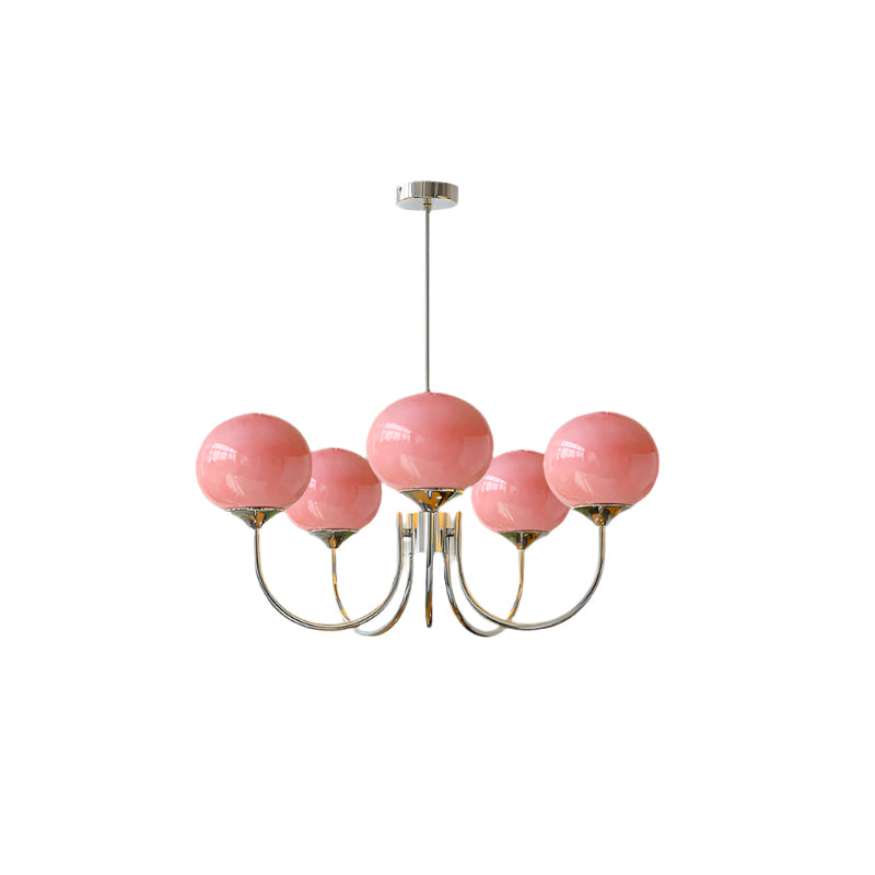 Gold Finish Bubble Glass Chandelier — Modern Ceiling Pendant