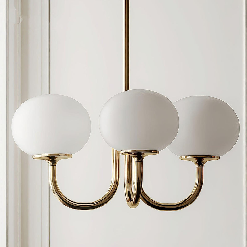 Gold Finish Bubble Glass Chandelier — Modern Ceiling Pendant