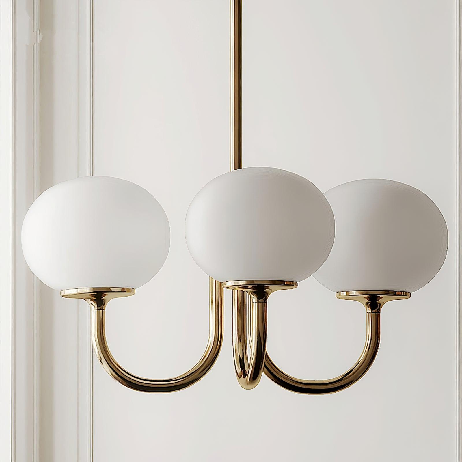 Gold Finish Bubble Glass Chandelier — Modern Ceiling Pendant