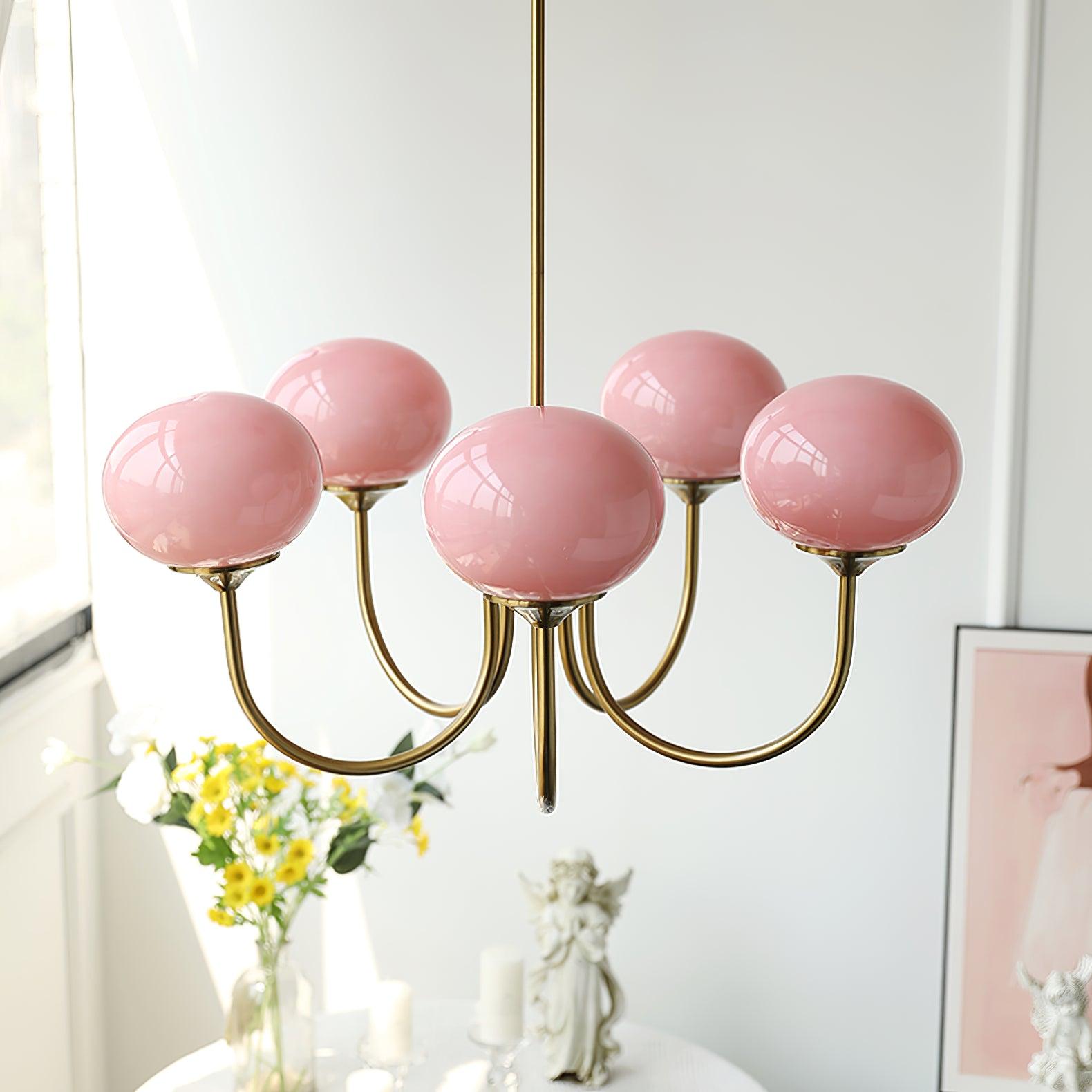 Gold Finish Bubble Glass Chandelier — Modern Ceiling Pendant