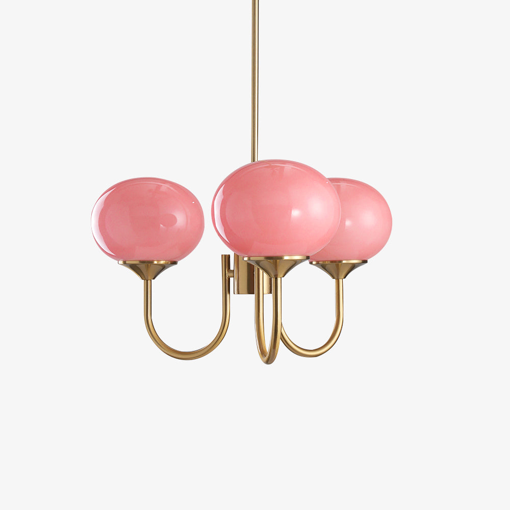 Gold Finish Bubble Glass Chandelier — Modern Ceiling Pendant
