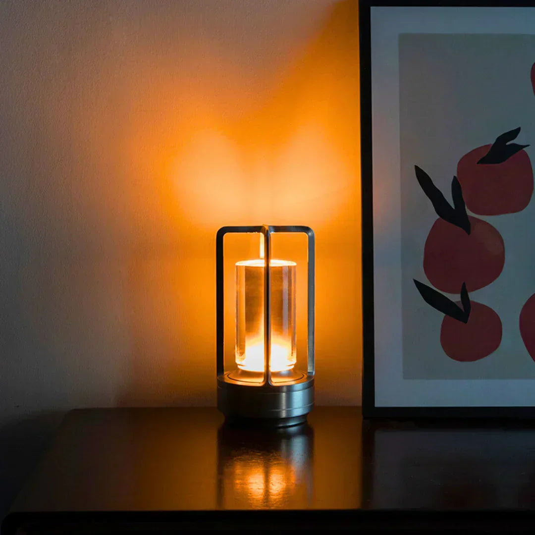 Genopladelig LED-glasbordlampe - berøringsstyring, 3-trins dæmpning