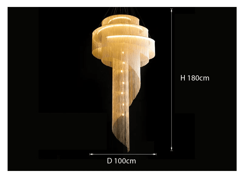 AstraLuxe Crystal Tassel Spiral — Ceiling Chandelier
