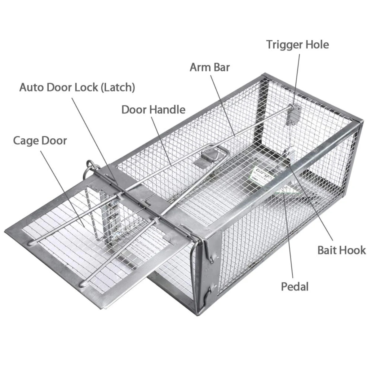 SafeNest Humane Rodent Cage Trap — Automatic Door Lock System