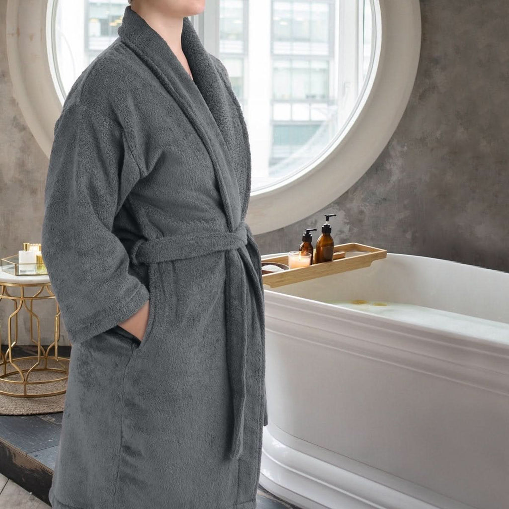 Aurora 100% Cotton Spa Bathrobe — Absorbent Comfort Weave