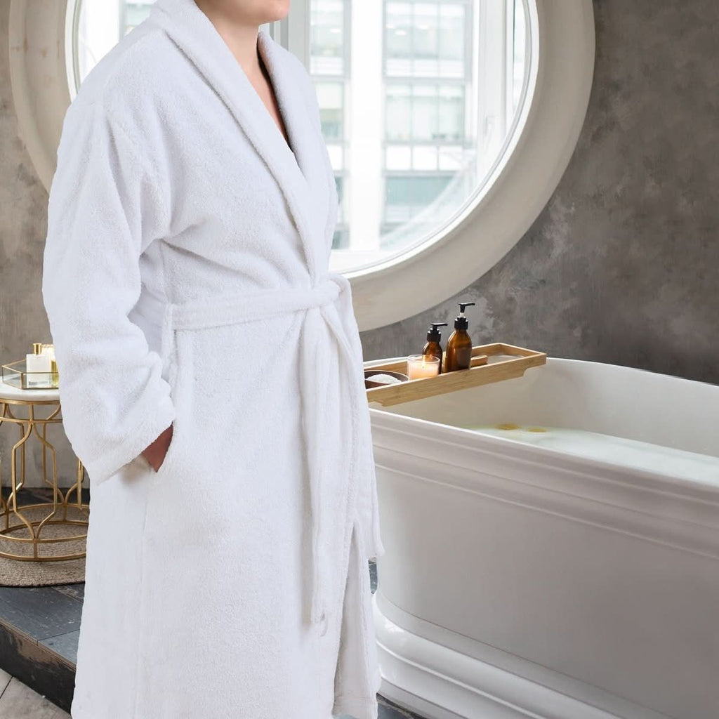 Aurora 100% Cotton Spa Bathrobe — Absorbent Comfort Weave
